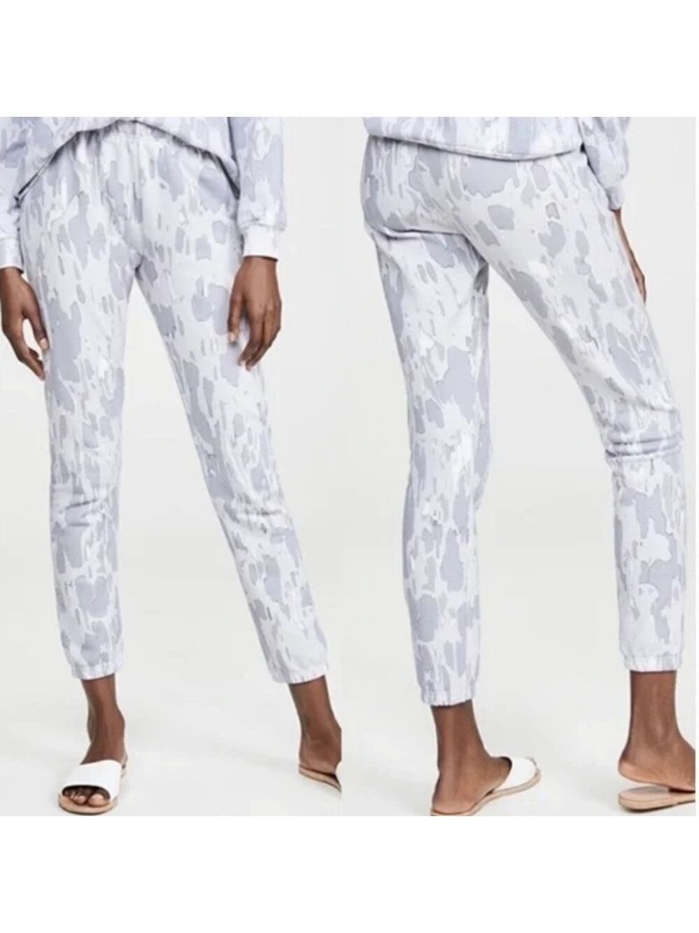 Wildfox Women's Knox Gray Rose Camo Jogger Pants Sweatpants Size Small